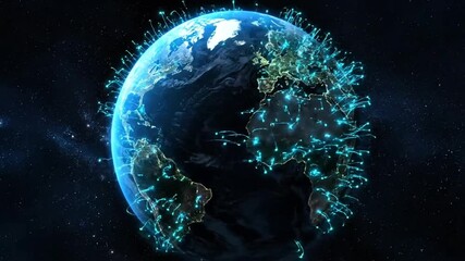 earth, globe, lines, space, dark, background, illuminated, glowing, planet, world, africa, america, europe, asia, ocean, continent, network, connection, digital, technology, global, communication, dat
