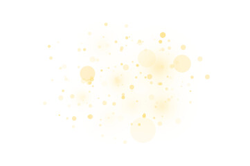 Golden bokeh lights on Transparent background for festive and elegant design Isolated PNG File