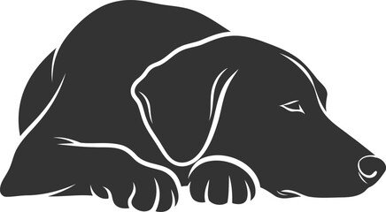 Vector silhouette of a dog animal black illustration