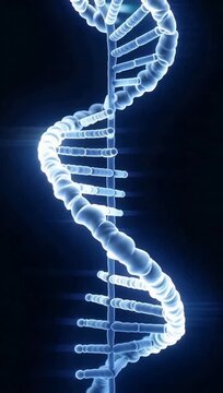 Rotating DNA Double Helix with Glowing Effect
