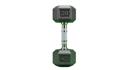 Essential 20 KG hexagonal dumbbell, perfect for intense strength training and building muscle in any home or commercial gym setting.