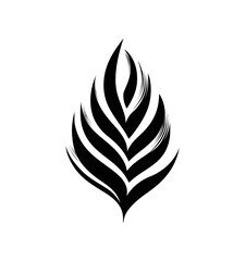 Abstract Organic Shape Brushstroke-styled vector with black elements and white space