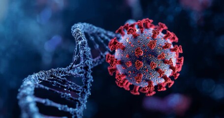 Coronavirus and DNA helix medical background for science or research illustration - Powered by Adobe