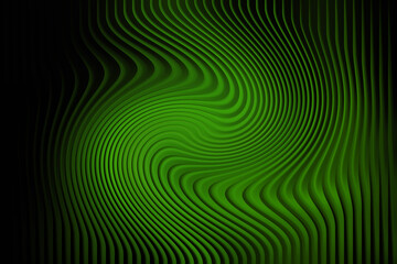 Abstract green swirling vortex with dark background and textured lines creating a sense of depth and movement