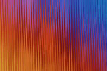 Abstract background with vertical ribbed texture in gradient colors of orange, red, purple, and blue