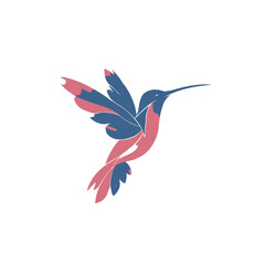 Obraz premium Dainty Blue and Pink Bird