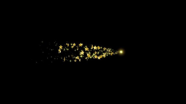 Disappearing particle and star object particles, stardust, Christmas, 5 types, straight lines, curves and waves, alpha channel,4k