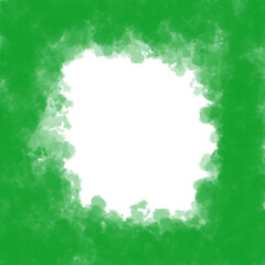 Green Color Clouds Fog, Smoke Or Dust On Transparent Abstract Background