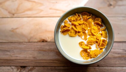 Cereal in a bowl on a wooden table