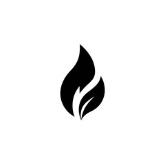 A minimalist black and white stylized representation of a leaf-like form, perfect for branding