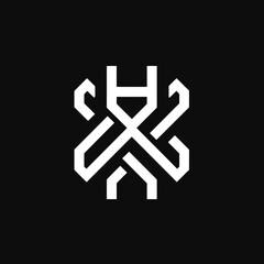 Abstract Geometry White line art creates geometric pattern on a black background