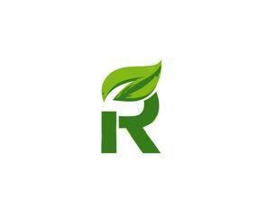 A green stylized letter 