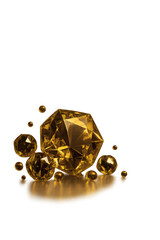 Luxury Gold Diamonds on Dark Background &ndash; 3D Render with Copy Space