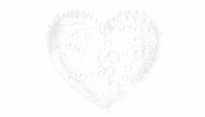 PNG of a transparent bubble cluster shaped like a heart, perfect for romantic, love-themed, or whimsical design projects. Transparent background for seamless integration