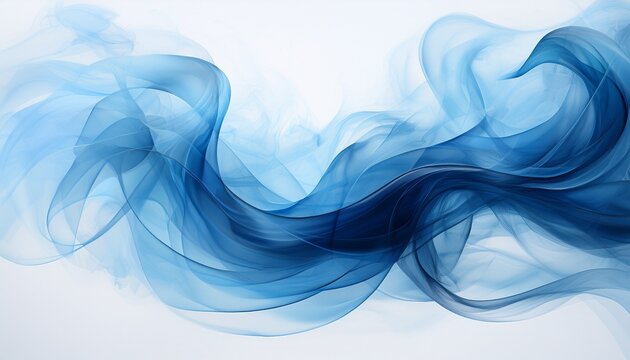 abstract blue smoke on white background generative ai