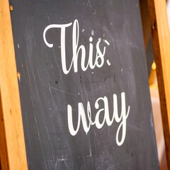 Chalkboard sign with handwritten message