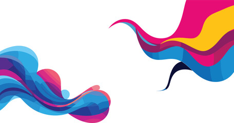 Abstract colorful wave background with blue and pink flowing curved shapes, modern gradient design, minimal fluid motion template