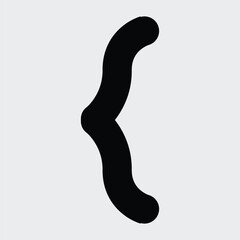 Illustration of an Symbol and Punctuation Curly Bracket