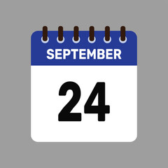 Fototapeta premium calendar with september 24 icon vector reminder for important deadlines and special events this autumn season