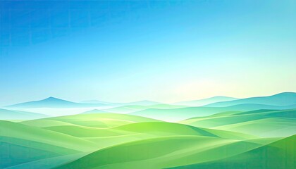 Obraz premium Green Hills Landscape with Mountain Background for Tourism or Environment Article