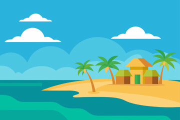 Obraz premium beach with palm trees