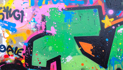 Abstract art on plaster walls, street art