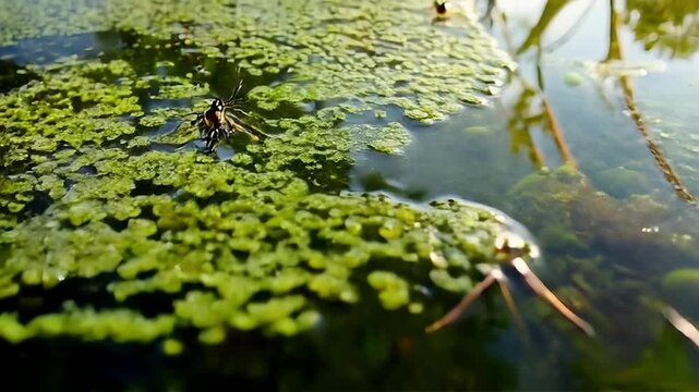 mosquito larvae and pupae in polluted water 