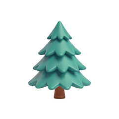 Fototapeta premium A stylized illustration of a green pine tree