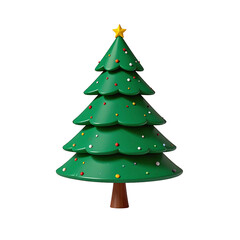 Fototapeta premium A vibrant and cheerful Christmas tree, radiating holiday spirit with its festive design. The tree is adorned with colorful ornaments and topped with a golden star.