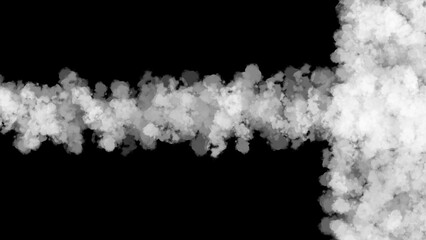 Smooth Hand Drawn White Clouds, Fog, Smoke or Dust On Black Background