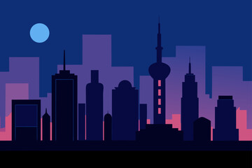 Obraz premium city skyline at night