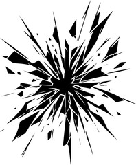 Fototapeta premium Broken Shattered Glass Crack Explosion Vector Icon for Design