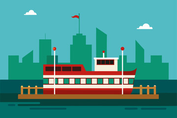 Obraz premium vector illustration of a ship