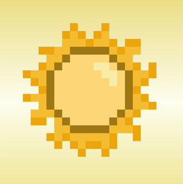 sun pixel art sunshine daytime pixelized