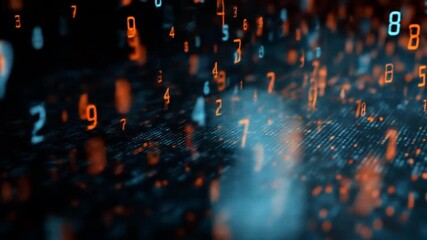 Abstract digital numbers - Powered by Adobe