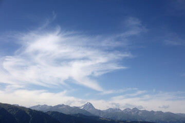 clouds over the mountains
