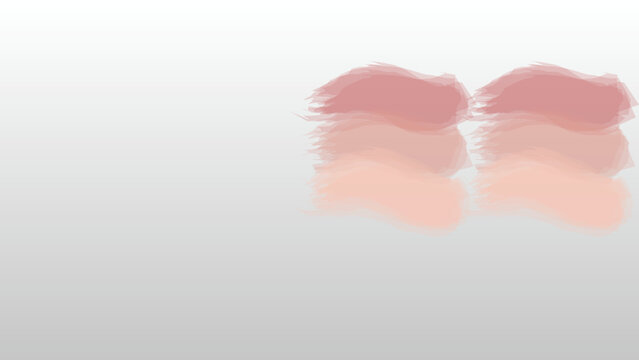 Watercolor painting of soft pink clouds with gentle reflections on light gray gradient canvas design