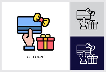 Gift Card icon Multi Vector Illustration 