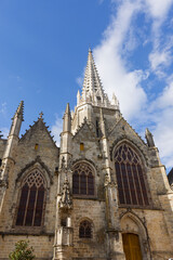 Portail et fa&ccedil;ade sud de l'&eacute;glise Notre-Dame de Vitr&eacute; - Ille-et-Vilaine - Bretagne - France.