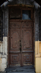 ruined street and destroyed houses the city Kiev war in Ukraine