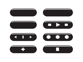 Web buttons silhouette icon vector illustration solid black symbol for site
