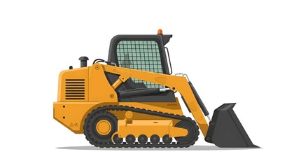 Compact Track Loader Heavy Construction Vehicle Isolated