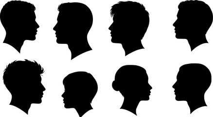 Head Silhouette Collection: Diverse Portraits in Profile