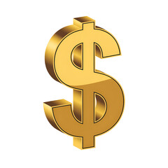 Golden 3D Dollar Sign Symbol on a Black Background money currency