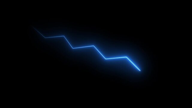 Animated Financial Growth Graph. Illustration of incredible financial growth, a stock market boom or an impressive increase of business sales. Blowing neon business Arrow animation. 4k video.