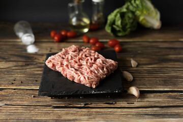 Fresh Ground Pork on Table