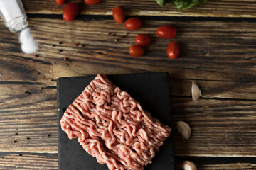 Fresh Ground Pork on Table