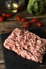 Fresh Ground Pork on Table
