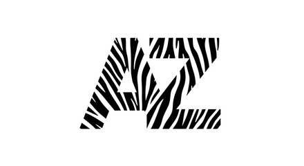 Striking Zebra Patterned Alphabet Initials A and Z Design with Bold Contrast Appearance