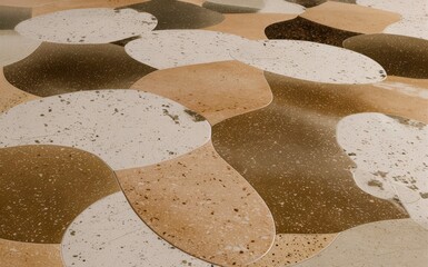 Obraz premium Speckled ceramic texture, neutral tones, smooth glossy finish, seamless tileable surface, 